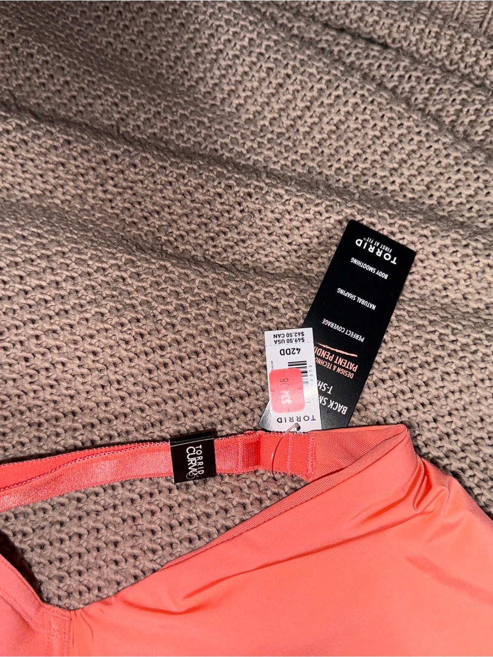 torrid Coral-Orange Swim Top with Adjustable Strap